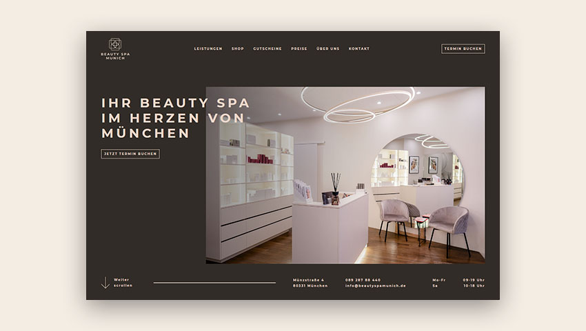 Webdesign Projekt Beautyspa Munich Thumbnail