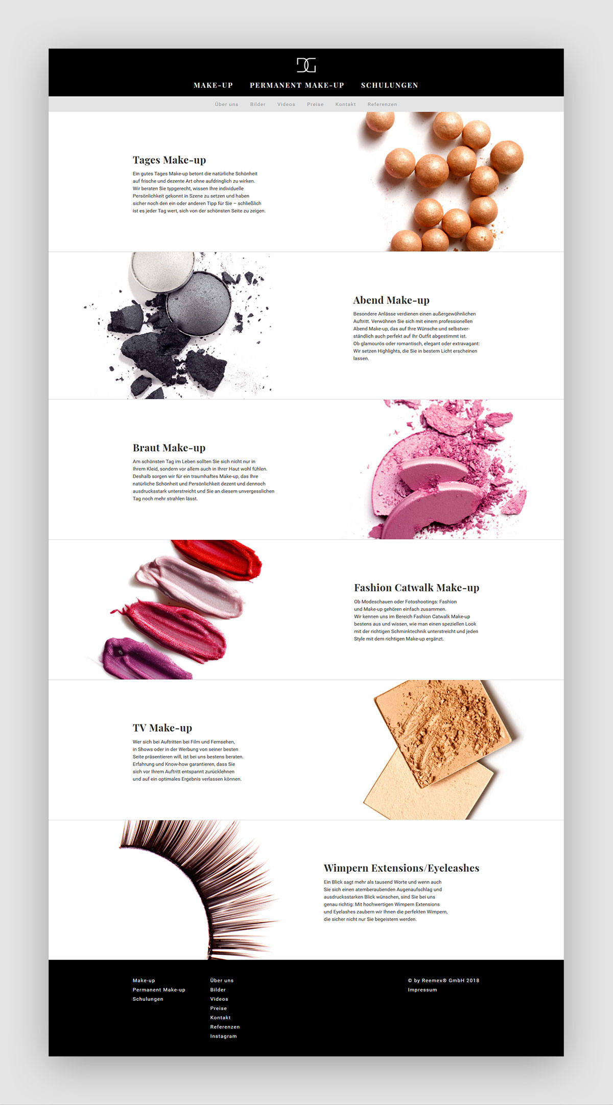 Webdesign Make-Up Page