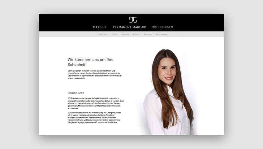 Webdesign Projekt Make-Up Artist Thumbnail